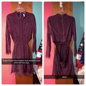 Lace romper with longer sleeves and shorts